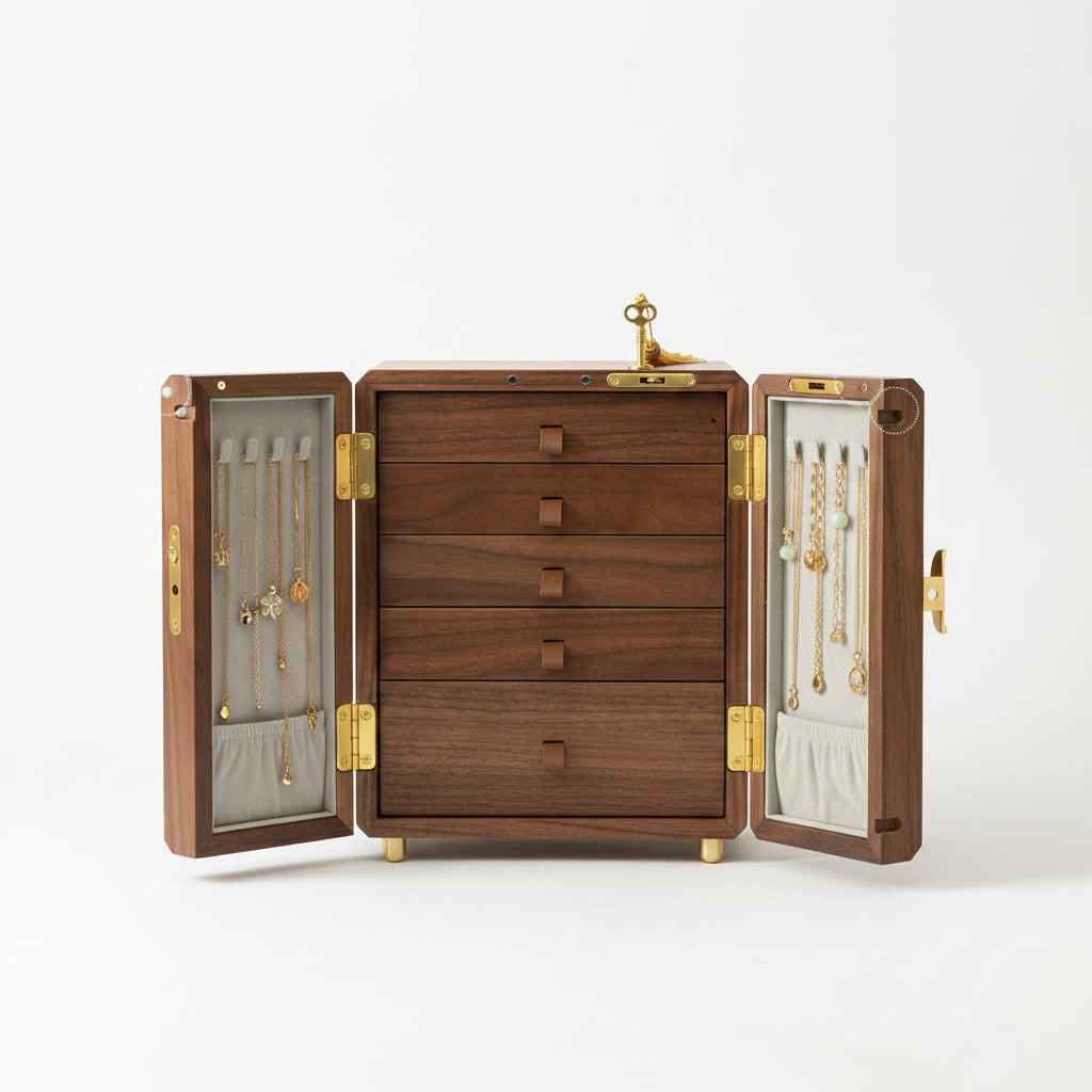 The Alcove Five, walnut veneer over engineered wood