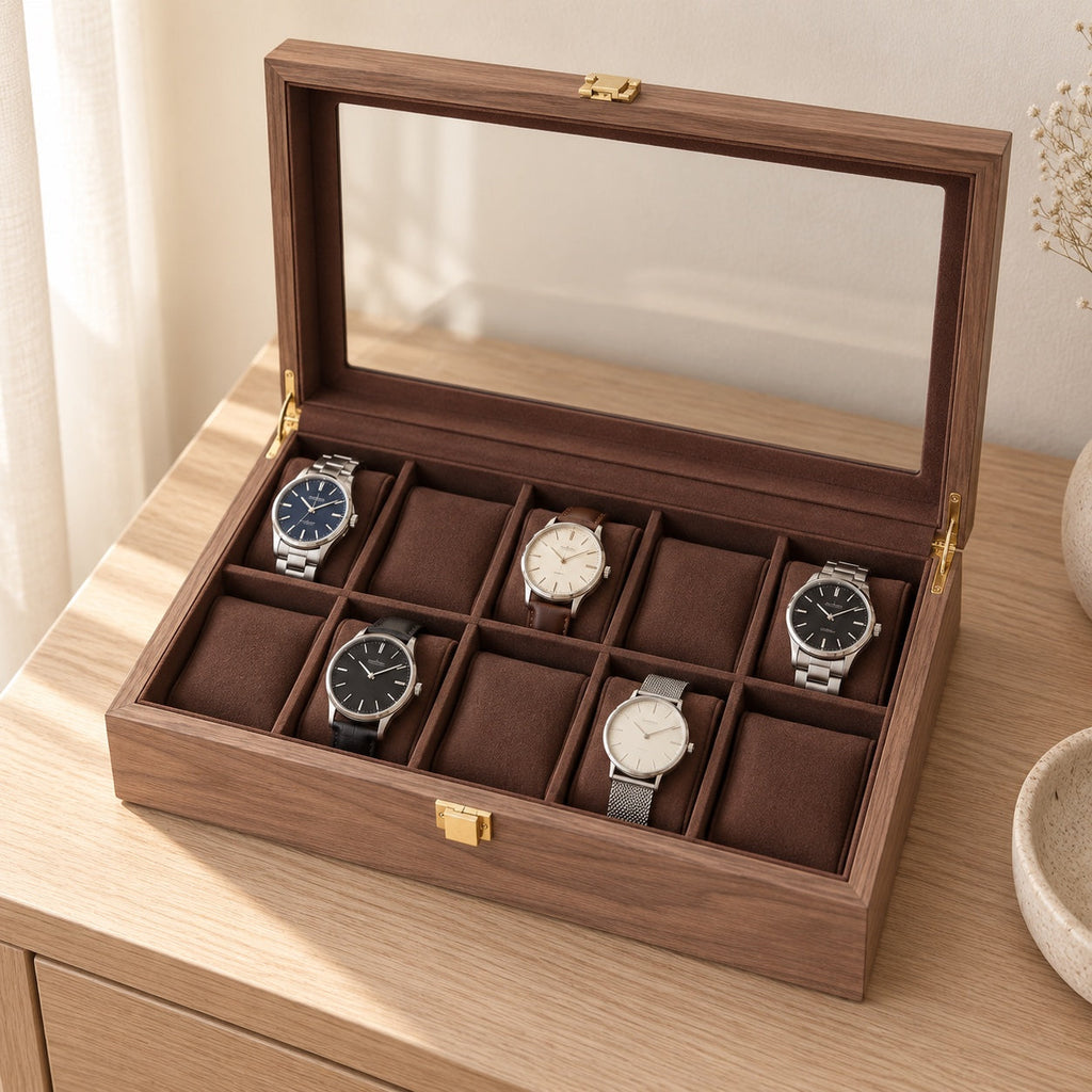 The Collector Ten, walnut wood over high-density board